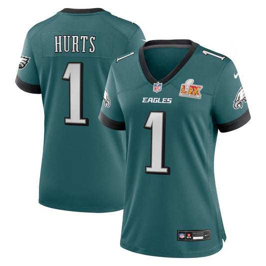 Women's Philadelphia Eagles Jalen Hurts Nike Midnight Green Super Bowl LIX Game Jersey