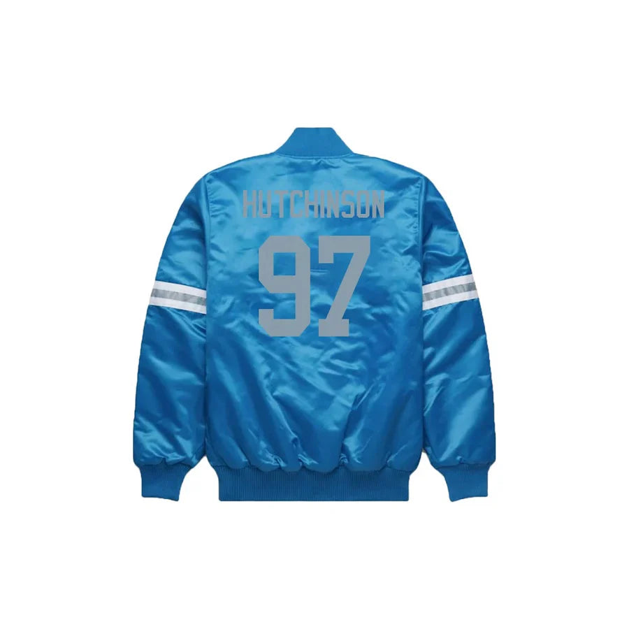 Aidan Hutchinson Detroit Lions Satin Bomber Jacket