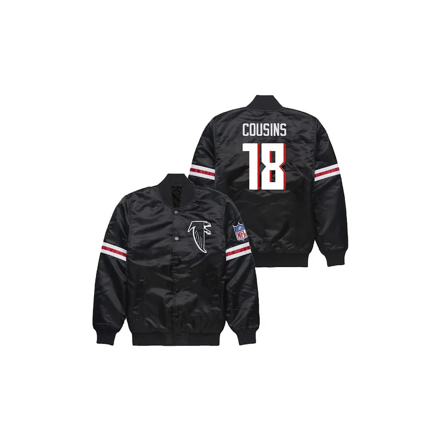 Kirk Cousins Atlanta Falcons Satin Bomber Jacket