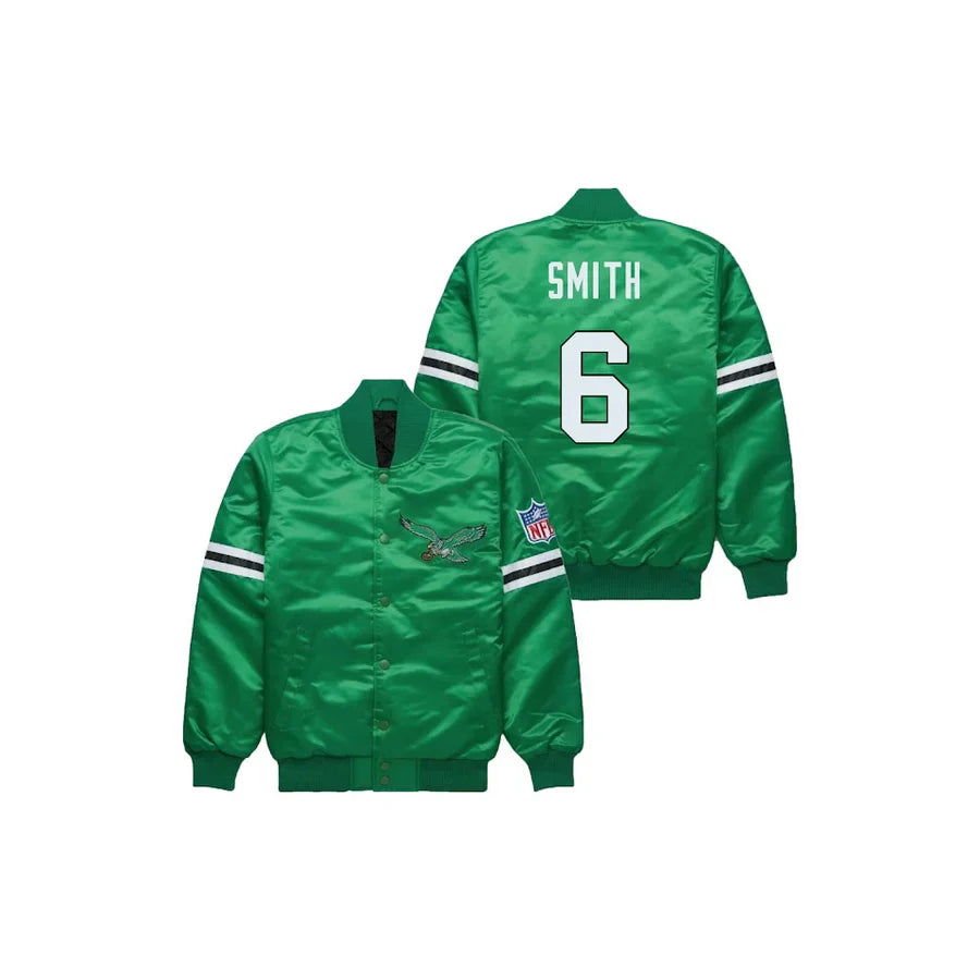 Devonta Smith Philadelphia Eagles Satin Bomber Jacket