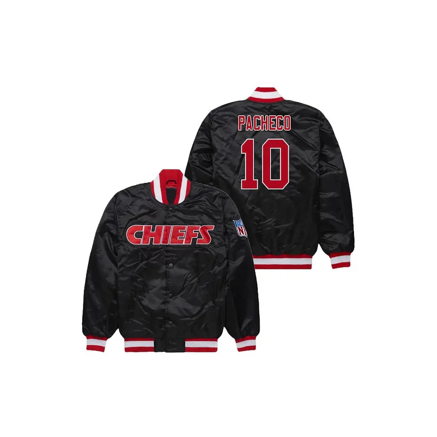 Isiah Pacheco Kansas City Chiefs Satin Bomber Jacket