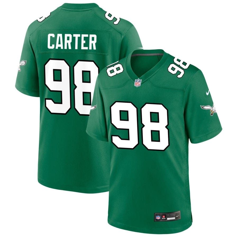 Jalen Carter Kelly Green Philadelphia Eagles Throwback Jersey