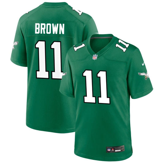 AJ Brown Kelly Green Philadelphia Eagles Throwback Jersey