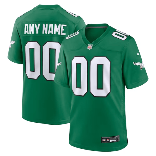 Kelly Green Custom Philadelphia Eagles Throwback Jersey