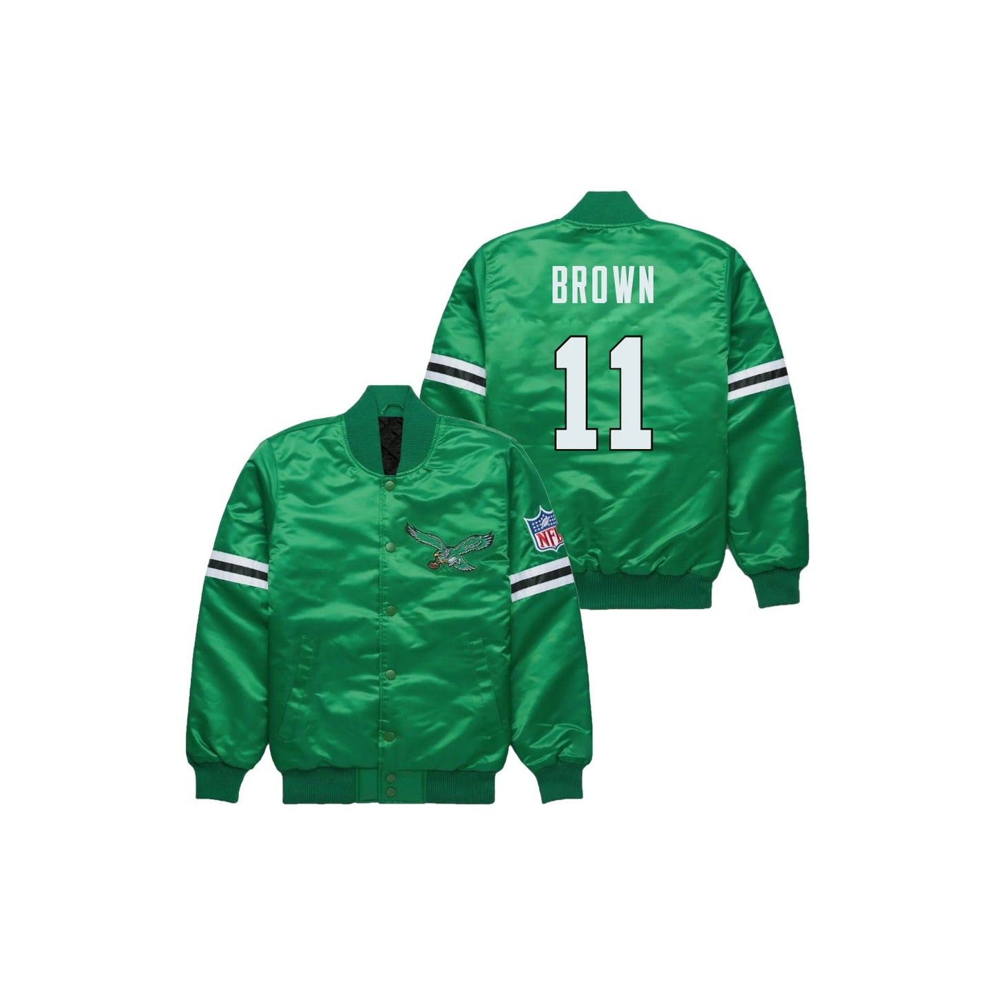 AJ Brown Philadelphia Eagles Satin Bomber Jacket