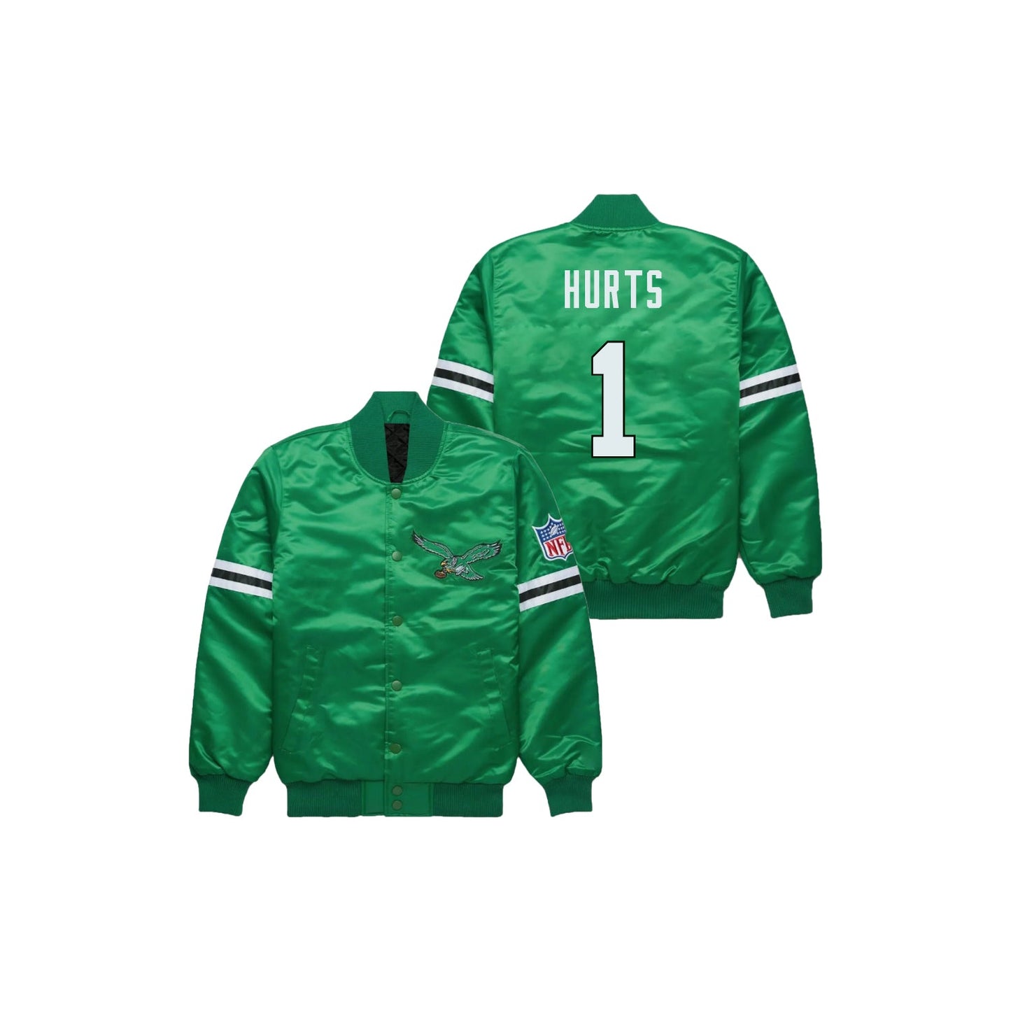 Jalen Hurts Philadelphia Eagles Satin Bomber Jacket